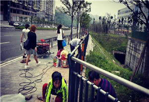 重庆人行道护栏安装现场